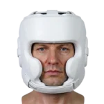 Premium White Boxing Head Guard – Full Face Protection Training Gear