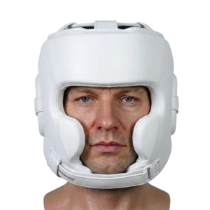 Premium White Boxing Head Guard – Full Face Protection Training Gear