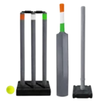 Rutns Cric Holic Lite Heavy Duty Plastic Cricket Bat Kit for Age 12+ | Includes 34” Bat, Ball & Stumps | Full Size-8 Combo for Kids, Teens & Beginners