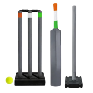 Rutns Cric Holic Lite Heavy Duty Plastic Cricket Bat Kit for Age 12+ | Includes 34” Bat, Ball & Stumps | Full Size-8 Combo for Kids, Teens & Beginners